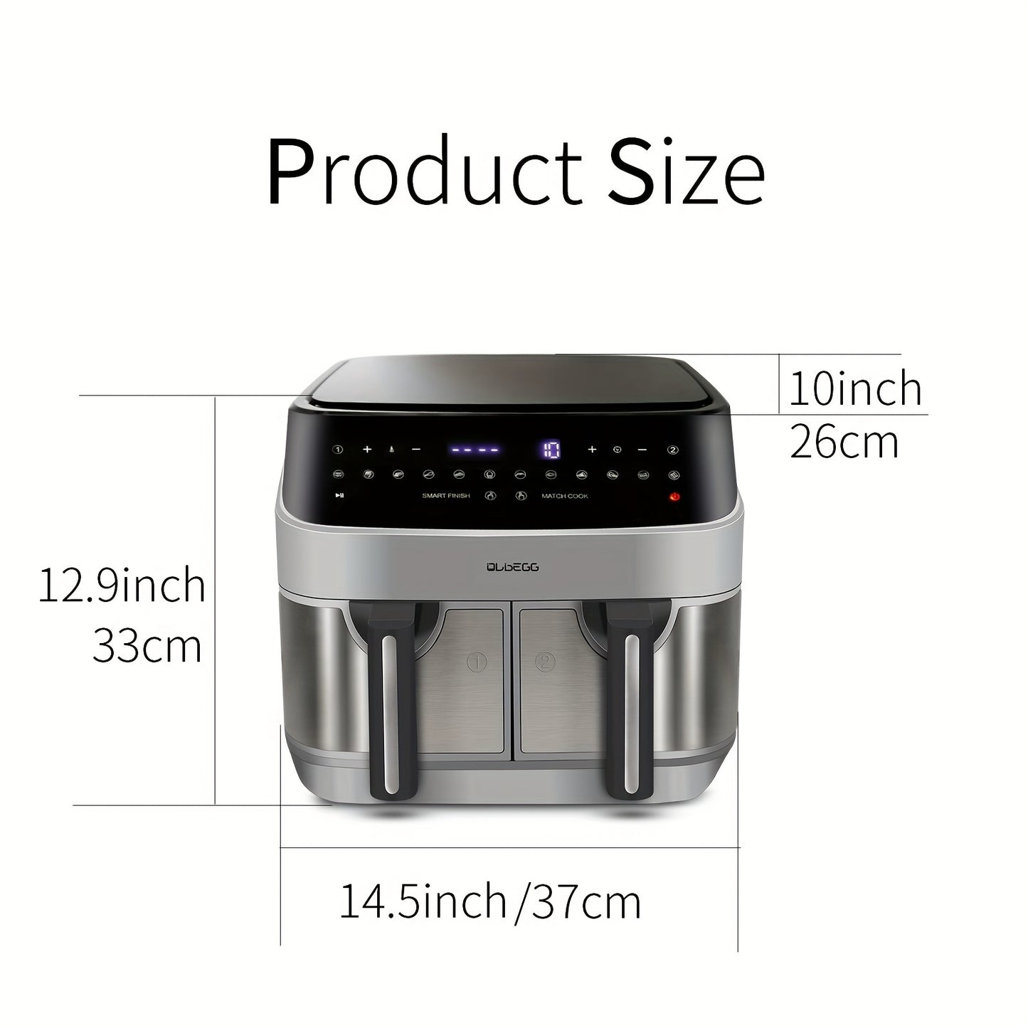 Upgraded 10-Quart Dual Pot Touch Screen Air Fryer Oven14 Functions To Cook Anything One Button Cooks All Recipes Cooks Two Different Foods Simultaneously Holiday Gift Multi-Function Air Fryer Family Essentials Reduce Cooking