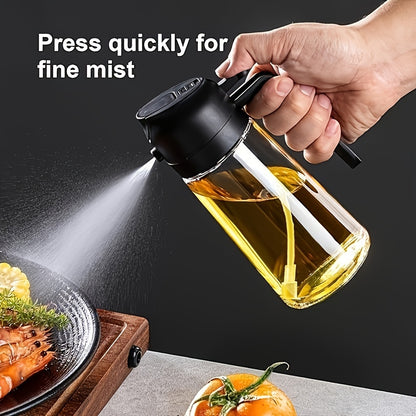 2pcs—Hand-Held Oil Spray Bottle, Oil Spray And Pour Oil 2 in 1, Olive Oil Sprayer And Oil Dispenser, Fat Reduction Oil Spray Pot Artifact, Kitchen Oil Dispenser Bottle, Oil Spray Bottle, Oil Sprayer, Oil Spray Bottle, for K
