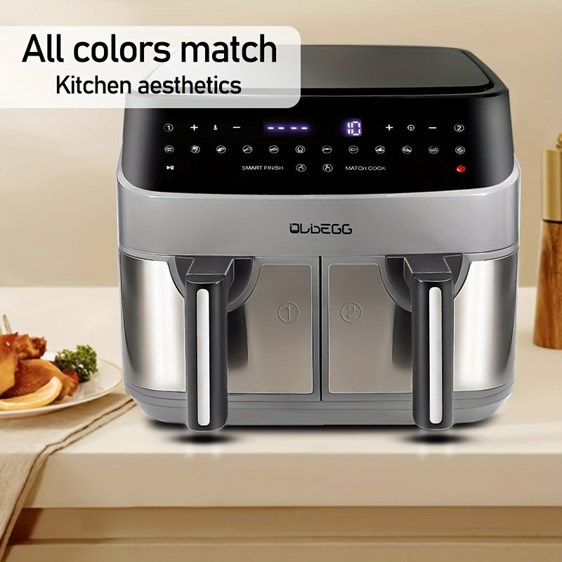 Upgraded 10-Quart Dual Pot Touch Screen Air Fryer Oven14 Functions To Cook Anything One Button Cooks All Recipes Cooks Two Different Foods Simultaneously Holiday Gift Multi-Function Air Fryer Family Essentials Reduce Cooking