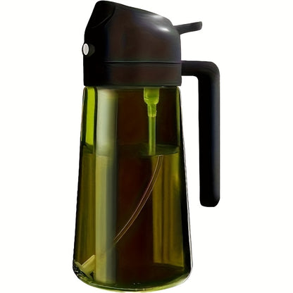 Dark Green Olive Oil Sprayer, 16oz/470ml BPA-Free Food Grade, Light Blocking Design & Protective Packaging for Kitchen Cooking, Air Fryer Compatible | Modern Kitchenware | No Plastic Parts, for Culinary Use, Cooking Oil Spray