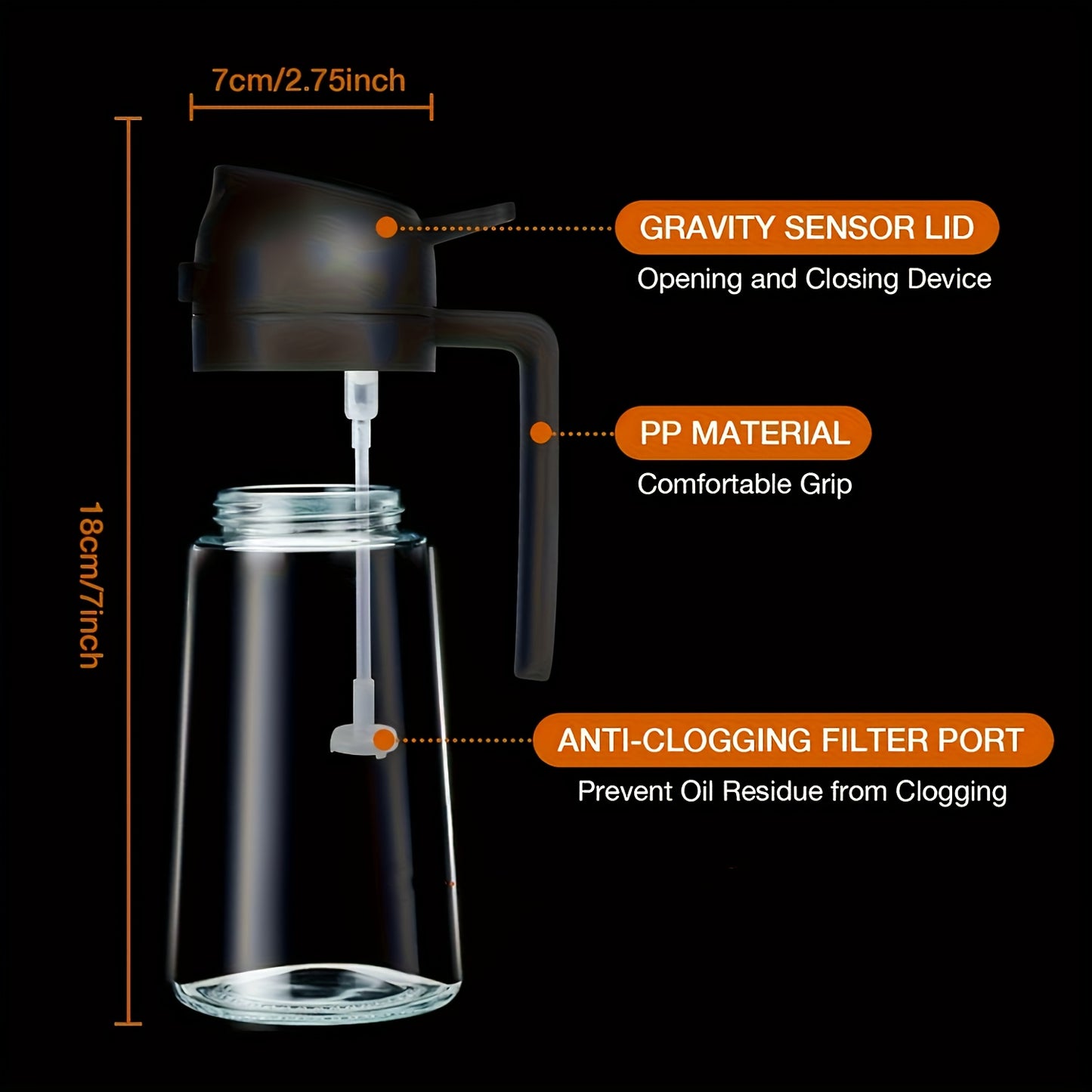 2pcs—Hand-Held Oil Spray Bottle, Oil Spray And Pour Oil 2 in 1, Olive Oil Sprayer And Oil Dispenser, Fat Reduction Oil Spray Pot Artifact, Kitchen Oil Dispenser Bottle, Oil Spray Bottle, Oil Sprayer, Oil Spray Bottle, for K