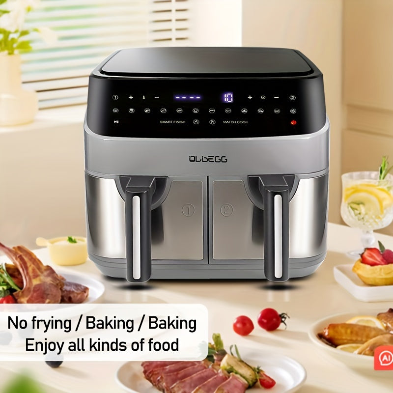 Upgraded 10-Quart Dual Pot Touch Screen Air Fryer Oven14 Functions To Cook Anything One Button Cooks All Recipes Cooks Two Different Foods Simultaneously Holiday Gift Multi-Function Air Fryer Family Essentials Reduce Cooking
