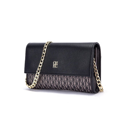 CH Women's Shoulder Bag New Magnetic Flip Chain Bag Brown Small Square Bag Wallet