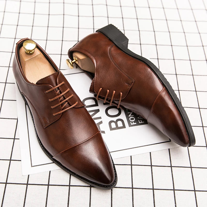 Classic Shoes For Men Casual Business Wedding Shoes High Quality Men's Dress Formal Social Leather Shoes Male