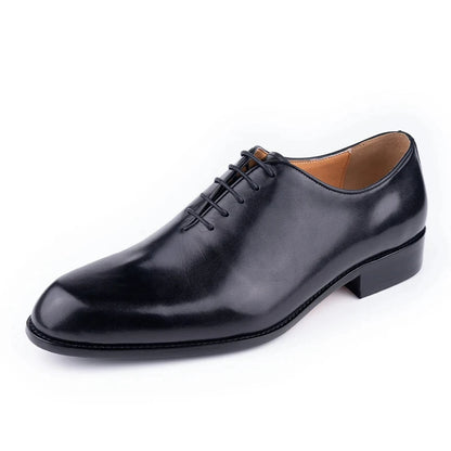 Classic Men's Pure Leather Shoes Solid Color Oxford Casual Business Office Dress Shoe For Gentleman Lace Up Comfortable