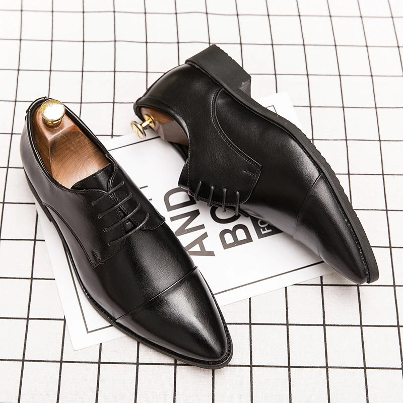 Classic Shoes For Men Casual Business Wedding Shoes High Quality Men's Dress Formal Social Leather Shoes Male