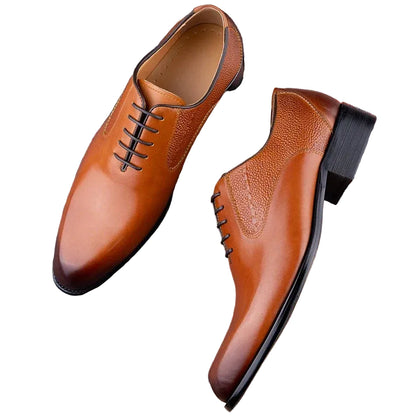 Casual Business Work Shoes Formal Men Shoes Fashion Dress Genuine Leather Lace Up Comfortable Shoe