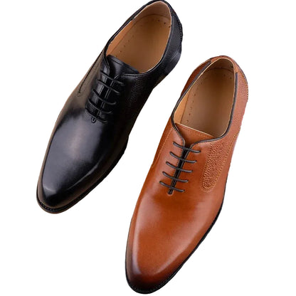 Casual Business Work Shoes Formal Men Shoes Fashion Dress Genuine Leather Lace Up Comfortable Shoe