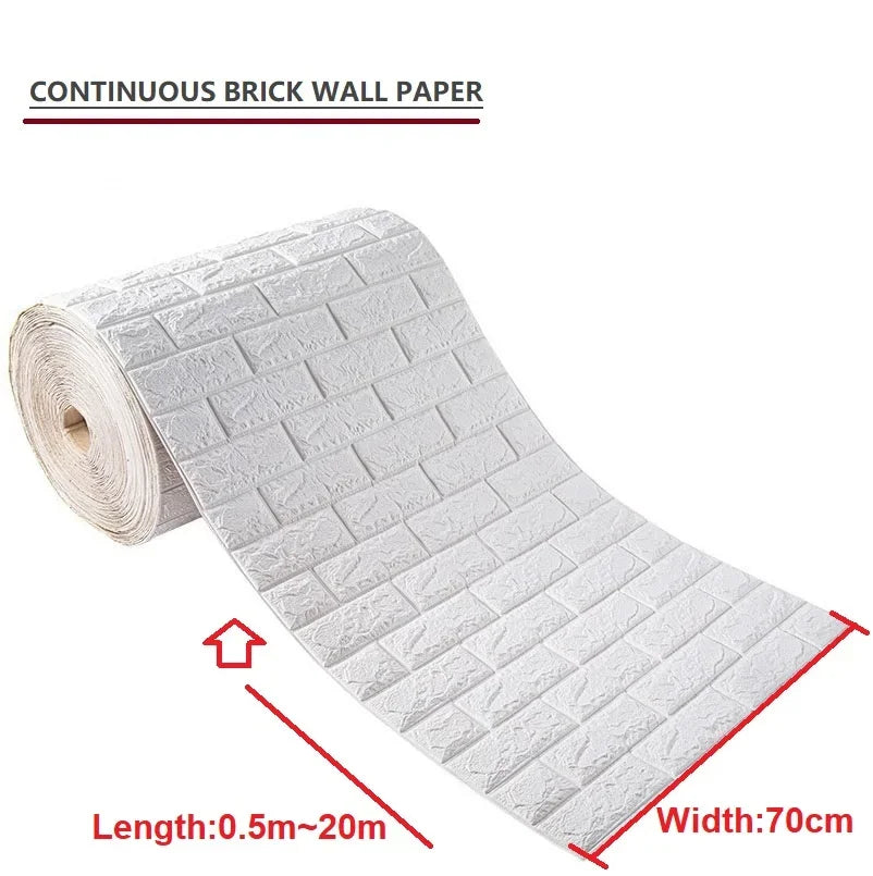 Waterproof 3D Foam Brick Wall Sticker for Home