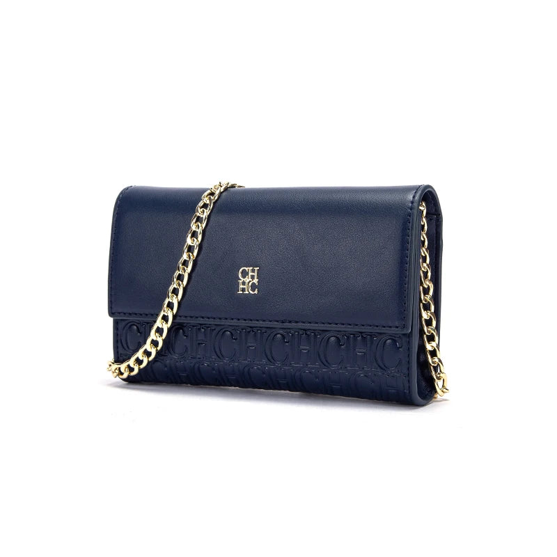 CH Women's Shoulder Bag New Magnetic Flip Chain Bag Brown Small Square Bag Wallet