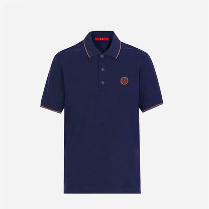 Men's Polo Top Casual Fashion Commuter Versatile Solid Color Men's Top Summer Fashion Business Men Pure Cotton Polo Top