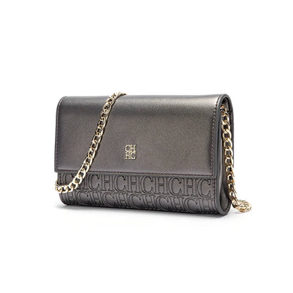 CH Women's Shoulder Bag New Magnetic Flip Chain Bag Brown Small Square Bag Wallet