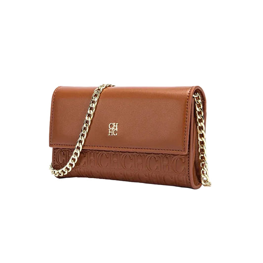 CH Women's Shoulder Bag New Magnetic Flip Chain Bag Brown Small Square Bag Wallet
