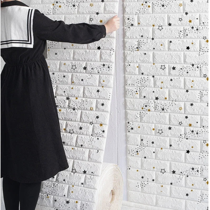 Waterproof 3D Foam Brick Wall Sticker for Home