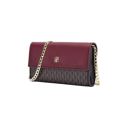 CH Women's Shoulder Bag New Magnetic Flip Chain Bag Brown Small Square Bag Wallet
