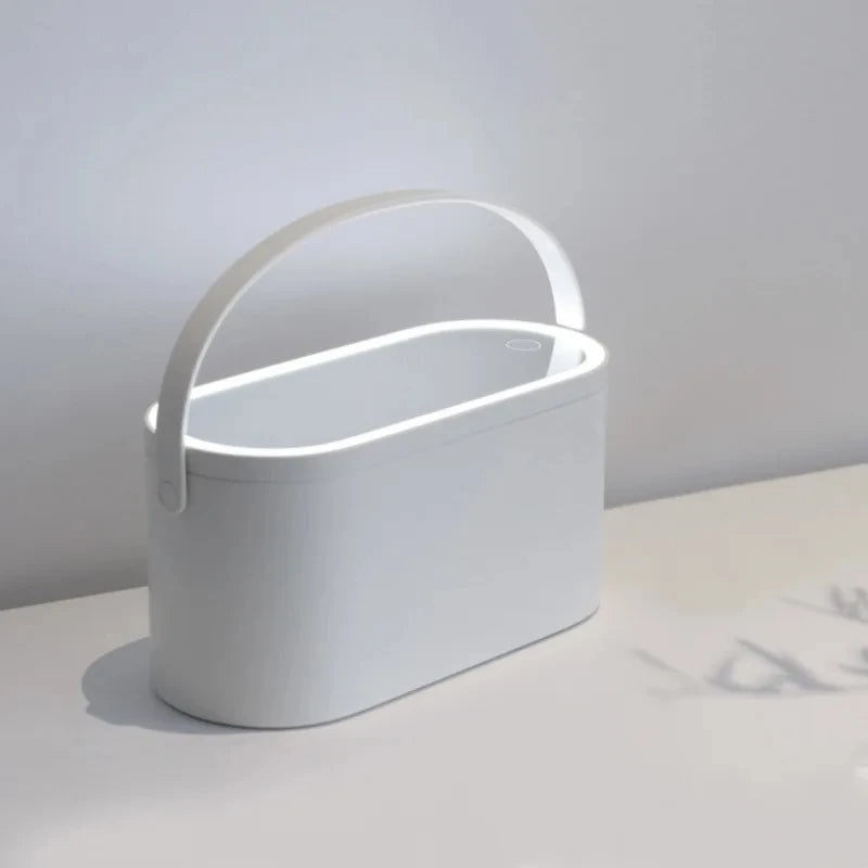 Portable Makeup Organizer Box with LED Mirror