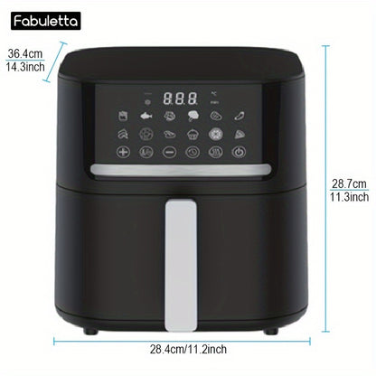 Air Fryer, 6.5QT Air Fryer Oven With Smart Coloful Screen, 10 in 1 Customizable Functions, 1-Touch Digital Display Large Air fryer, Shake Reminder, Up to 450°F, Nonstick Dishwasher-Safe Basket